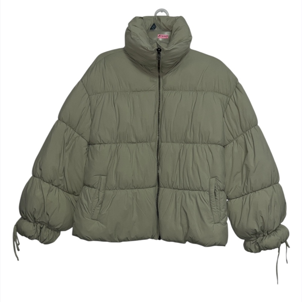 3227. FREE PEOPLE Solid Cotton Candy Puffer Jacket in Lima Bean NWT $168 - Picture 4 of 4